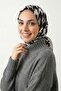 بنقشة هندسية وشاح أسود ناعم قطن من سلسلة سيريز