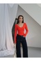 Women's V-Neck Polyamide Bodysuit - 7