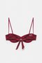 Drape detaylı balkonet bikini üstü - 4