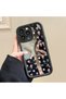 iPhone 16 Compatible Luxurious, Stylish, and Spacious Floral Print Silicone Mirror Phone Case - 5