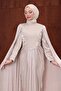 Stone Draped Fronted Stone Embellished Evening Dress - 2