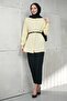 Yellow Hidden Placket Modal Woven Tunic with Waist Belt - 3