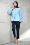 Baby Blue Bel Tie-Detail Modal Casual Shirt - 2