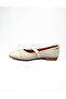 5003 Beige Leather With Scarf Women Ballet Flats - 3