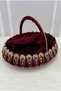 Burgundy Henna Night Tray Basket Bridal Set, Luxury with Velvet Shiny Stones, Engagement Wedding Wedding Ceremony - 4