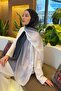 Gradient Pattern Soft Shawl Black and White - 4