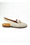 T-07 Gray Leather Women's Ballet Flats - 2
