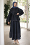 Navy Blue Belted Jacket and Skirt Denim Suit