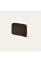 Women's Brown Leather Look Zipper Wallet - 2