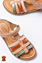 Genuine Leather Orthopedic Vaketa Multicolor Girl Sandals - 3