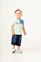 Baby Boy Polo Neck Star Patterned T-Shirt Denim Shorts 2-Piece Summer Set - 2