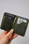 100% Genuine Leather Handmade Card Holder - Italian Microfiber Stitched Minimal C Wallet (10X8Cm)