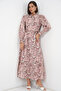 Women's Belted Hijab Dress 2589 - Pink - 4