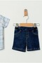 Baby Boy Plaid Shirt Denim Shorts 2-Piece Summer Set - 3