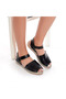 Genuine Leather Black Women's Sandals