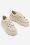 Women's Sneaker High Thick Patterned Ultra Light Sole Lace-Up Sports Shoes Tosge Beige Suede - 2