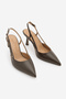 Women's Stiletto Open Sided Strappy Pointed Toe Classic Heeled Shoes Suder Brown