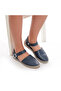 Genuine Leather Navy Blue Women's Sandals