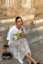 Women's Oversized T-Shirt Breakfast Mood Printed White – Crew Neck, Comfortable Fit, 100% Cotton - 3
