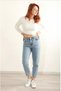 New Season Women's Snow Blue Boyfriend Jeans - 3