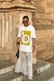 Women's Oversized T-Shirt Breakfast Mood Printed White – Crew Neck, Comfortable Fit, 100% Cotton - 4