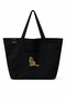2-Piece Sports Set – Black Gold Detailed Leggings Set & Canvas Tote Bag - 2