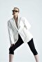 Nui̇t B Waist-Fitted White Bird's Eye Detailed Jacket - 7