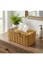 Multi-Purpose Organizer Basket with Divided Lid - Wicker Look Rattan Towel Makeup Jewelry Organizer - 6