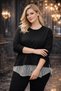 Elegant Women's Crew Neck Skirt Shirt Look Viscose Plus Size Casual Sweat Blouse - 2