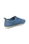 2010 Womenly Style Blue Women's Casual Shoes % 100 Genuine Leather Soft Elastic Stretchy - 4