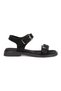 Women's Suede Buckle Detail Band Belt Sandals 6346 Black - 2