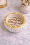 Off-White Gold Detailed Jewelry Organizer |   Handmade Stone Powder with a Diameter of 10 Cm, Varnished - 4