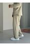 Seam Detail 100% Cotton Beige Sweatpants - 5