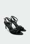 Treasa Sheer Detailed Black Patent Leather Women's Heeled Shoes