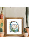 One Piece Real Wood Framed Kitchen Decor Painting Window Scenery
