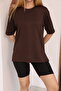 Long Oversized Slit T-Shirt, Off Shoulder, Crew Neck, Soft and Comfortable Oysho Fabric
