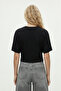 Women's Zoe Fitted Crew Neck Short Sleeve Black Knitted Blouse - 4
