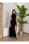    Women's Halter Neck Deep Slit Detail Full Length Imported Crepe Evening Dress