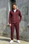 Men's Transitional Crepe Fabric Zippered Jacket & Green Trousers Claret Red Bottom Top Set Comfortable Fit Ls-0878