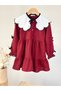 Girl's Collar Detail Bow Dress