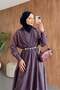 Striped Shirt Dress Burgundy - 2