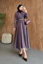 Striped Shirt Dress Burgundy - 3