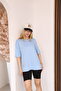 Long Oversized Slit T-Shirt, Off Shoulder, Crew Neck, Soft and Comfortable Oysho Fabric - 5