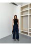 New Season Sweat-Proof 100% Linen Fabric Three-Pleated Wide-Leg Wide Padetted Palazzo Pants - 3