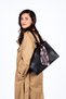 Women's Scarf Shoulder Bag , Large Size Zippered Vegan Leather Bag