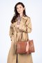 Women's Scarf Shoulder Bag , Large Size Zippered Vegan Leather Bag - 3