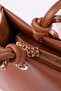 Women's Scarf Shoulder Bag , Large Size Zippered Vegan Leather Bag - 5
