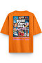Gta Vice City Sırt Printed Yarı Oversized Orange T-Shirt 1314