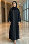 Premium Umbrella Women's Abaya Wide Sleeve V-neck Modest Daily Wear Full Close Casual Muslim Abayas - 4