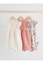 100% Cotton Lilac and Cream Colored Baby Rompers 3-Pack - 2